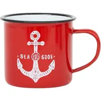 Batela Emaille Beker anker rood 8x8 -
