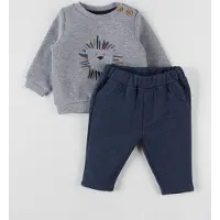 Noukie'S - Joggingpak - Unie - Grijst / blauw - Leeuw - 18 maand 86