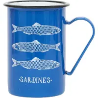 Batela Emaille beker sardine blauw 8x11,5 - BATELA