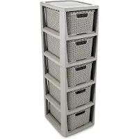 BranQ - Ladesysteem / Kast met 5 (7L) manden - Grijs