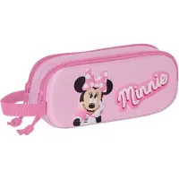 Disney Pennenetui met 2 vakken - Minnie Mouse 3D - Roze (21 x 8 x 6 cm) | KOOP 2, KRIJG 15% KORTING!