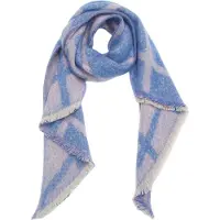P-Modekontor Winter Sjaal Dames Sjaal Blauw met Roze