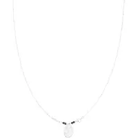 Oozoo Jewellery - Zilverkleurig/zwarte ketting met een haas - SN-2033