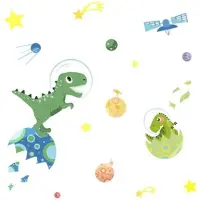 Tofok Muursticker Deursticker Tofok Dinosaurus Space Ruimte Kinderkamer Jongens & Meisje Space dino