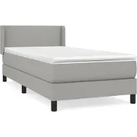 vidaXL Boxspringbed met matras, lichtgrijs, 90x190 cm, gestoffeerd