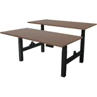 Sedero Elektrisch verstelbaar duo bureau - 180x80 cm - Two dual motor - Zwart met Donker eiken