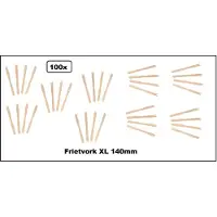 TakeAware 100x XL Frietvorkje hout 140mm - Patat friet frites bakje snack vorkje festival thema feest party