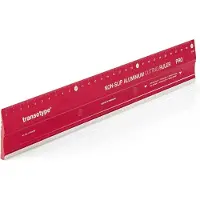Transotype - Aluminum Ruler Red 30cm