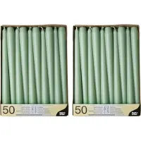 Conpax Candles 100x stuks Voordeelverpakking dinerkaarsen jade groen - 25 cm - 7 branduren