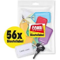 Combi-Label Openklapbare Openklapbaar Sleutellabel – Sleutellabels met inlay - Sleutelhanger - Naamlabel – 56 stuks