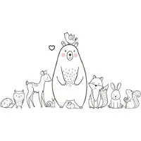 Tofok Muursticker | Deursticker | | Kinderkamer | muurdecoratie | jongens & meisjes | sticker | dieren | bos | slak | beer | Konijn | uil | vos | hert | eekhoorn | egel