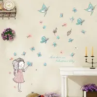 Tofok Muursticker | kamersticker | kinderkamer | badkamersticker | meubelsticker | | meisje met vlinders