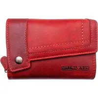 HillBurry leren portemonnee rood - met anti skim - veel opbergruimte - mooi en praktisch - (bxhxd) ca. 14cm x 9cm x 3,5cm