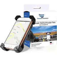 Premium Commerce Telefoonhouder Fiets - Smartphone Houder - GSM - Scooter - Brommer - Universeel - Zwart