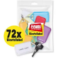 Combi-Label Openklapbare Openklapbaar Sleutellabel – Sleutellabels met inlay - Sleutelhanger - Naamlabel – 72 stuks