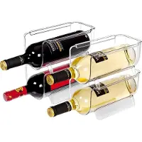 Excellent houseware Flessenhouder Koelkast - Stapelbaar - Koelkast Organizer - Transparant
