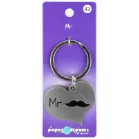 Paper Dreams Hart sleutelhanger - Mr. (snor)
