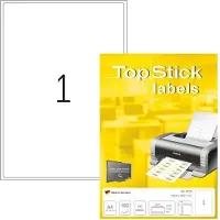 Topstick Universal-Etiketten, 199,6 x 289,1 mm, weiß selbstklebend, permanent haftend