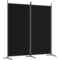 vidaXL Kamerscherm met 2 panelen 175x180 cm stof zwart
