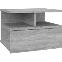 vidaXL Nachtkastje zwevend 40x31x27 cm bewerkt hout grijs sonoma eiken