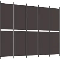 vidaXL Kamerscherm met 5 panelen 250x200 cm stof bruin