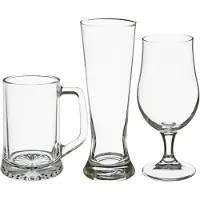 Secret De Gourmet Bierglazen set - pilsglazen/bierpullen/bierglazen op voet - 12x stuks - glas - Bierglazen