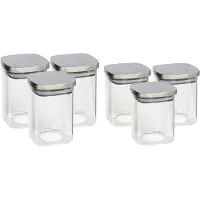 Gerimport Set van 6x keuken voedsel opslag voorraadpotten glas in 2 formaten - Voorraadpot