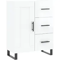 vidaXL Dressoir 69,5x34x90 cm bewerkt hout hoogglans wit