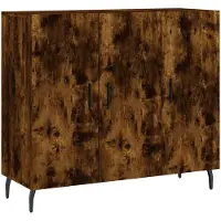 vidaXL Dressoir, gerookt eikenfineer, 90x34x80 cm, houtvezelplaat
