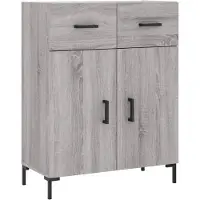 vidaXL Dressoir, grijs Sonoma, 69,5 x 34 x 90 cm, houtvezel