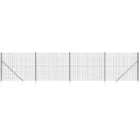 vidaXL Draadgaashek met grondankers 1,6x10 m antracietkleurig