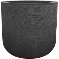Eda Bloempot EDA Grijs Donker grijs Plastic Cirkelvormig Rond Modern Ø 50 cm