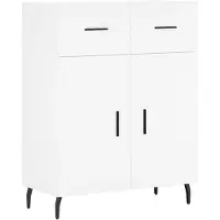 vidaXL Dressoir 69,5x34x90 cm bewerkt hout wit