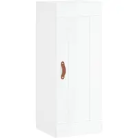 vidaXL Wandkast 34,5x34x90 cm bewerkt hout hoogglans wit