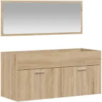 vidaXL Badkamerkast met spiegel bewerkt hout sonoma eikenkleurig