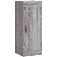 vidaXL Wandkast 34,5x34x90 cm bewerkt hout grijs sonoma eikenkleurig
