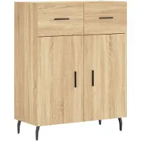vidaXL Dressoir 69,5x34x90 cm bewerkt hout sonoma eikenkleurig