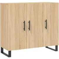vidaXL Dressoir 90x34x80 cm bewerkt hout sonoma eikenkleurig