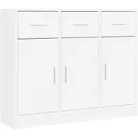 vidaXL Dressoir Wit 91x28x75 cm Bewerkt Hout
