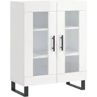vidaXL Dressoir 69,5x34x90 cm bewerkt hout hoogglans wit