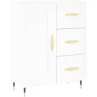 vidaXL Dressoir 69,5x34x90 cm bewerkt hout wit