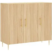 vidaXL Dressoir 90x34x80 cm bewerkt hout sonoma eikenkleurig