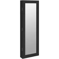 vidaXL Sieradenkast met spiegel wandgemonteerd 30x8,5x90 cm zwart