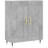 vidaXL Dressoir 69,5x34x90 cm bewerkt hout betongrijs