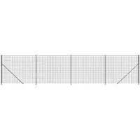 vidaXL Draadgaashek met flens 1,4x10 m antracietkleurig