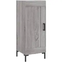 vidaXL Dressoir 34,5x34x90 cm bewerkt hout grijs sonoma eikenkleurig