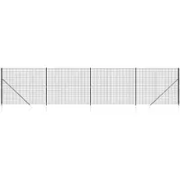 vidaXL Draadgaashek met grondankers 1,4x10 m antracietkleurig