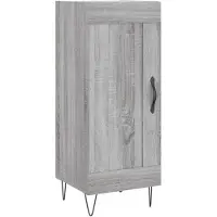 vidaXL Dressoir 34,5x34x90 cm bewerkt hout grijs sonoma eikenkleurig
