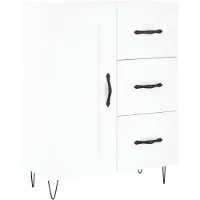 vidaXL Dressoir 69,5x34x90 cm bewerkt hout wit