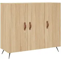 vidaXL Dressoir 90x34x80 cm bewerkt hout sonoma eikenkleurig